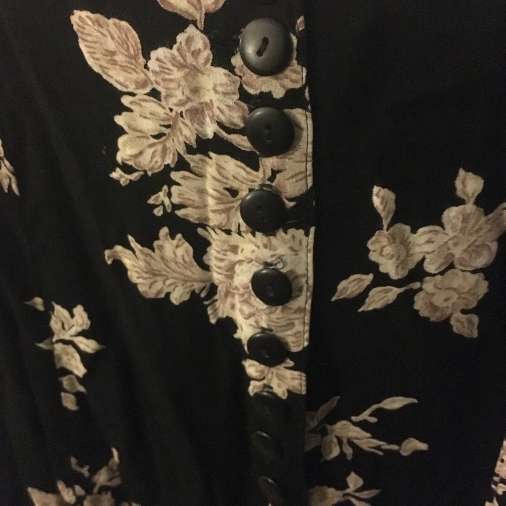 Vintage black floral maxi skirt